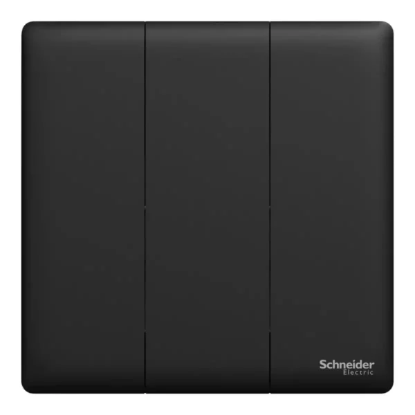 Schneider Momentary switch, Unica X, 10A, 250V, 3 gangs,Jet Black ,NUX33_PR_JB - Image 2