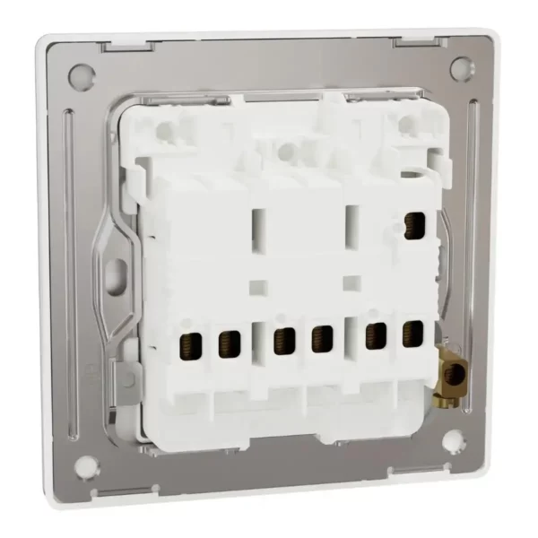 Schneider Momentary switch, Unica X, 10A, 250V, 3 gangs, Painted White ,NUX33_PR_PW - Image 8