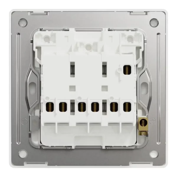 Schneider Momentary switch, Unica X, 10A, 250V, 3 gangs, Stainless Steel ,NUX33_PR_SS - Image 3
