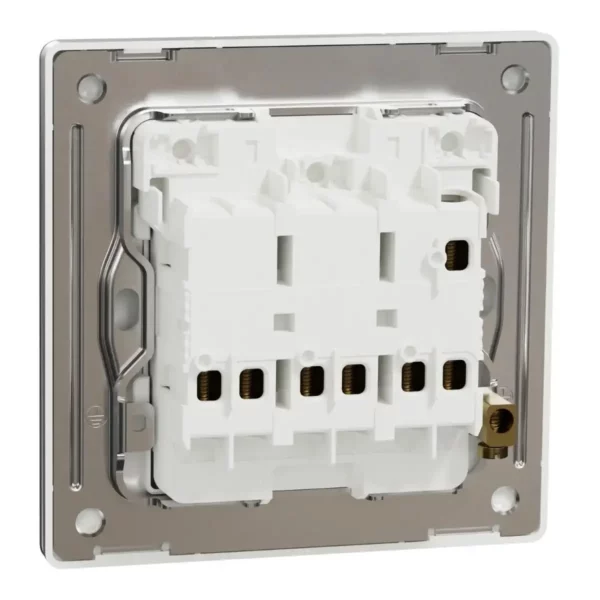 Schneider Momentary switch, Unica X, 10A, 250V, 3 gangs, Stainless Steel ,NUX33_PR_SS - Image 8