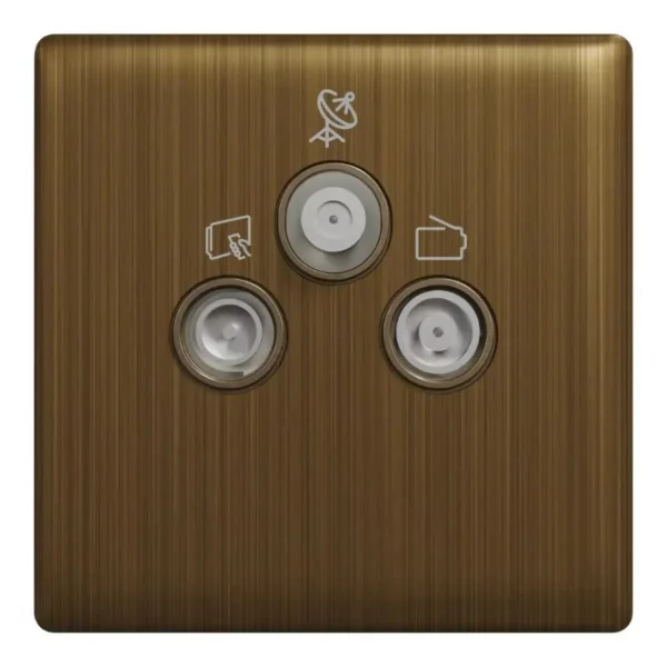 Schneider Master socket outlet, Unica X, with TV-SAT-R module, Antique Bronze ,NUX33SMATV_AB - Image 2