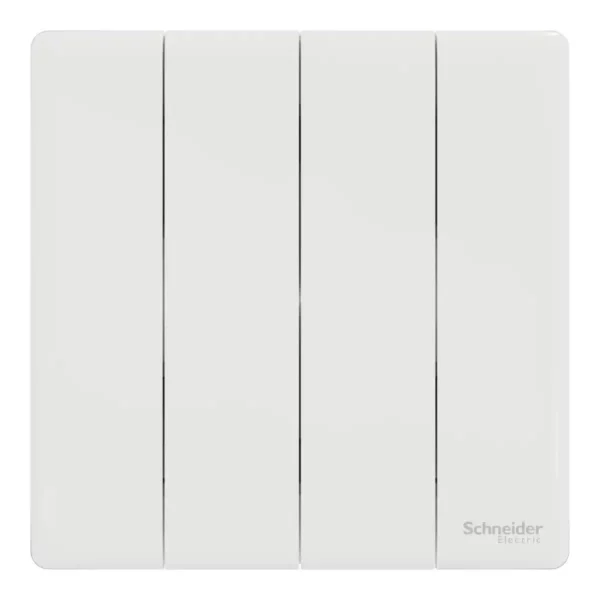Schneider Switch, Unica X, 1 way, 16AX, 250V, 4 gangs, Painted White ,NUX34_1_PW - Image 2