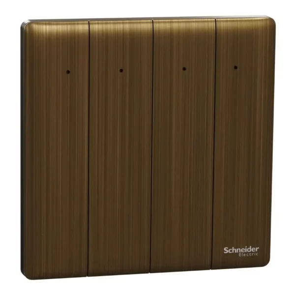 Schneider Switch, Unica X, 1 way, 16AX, 250V, 4 gangs, with LED, Antique Bronze ,NUX34_1N_AB