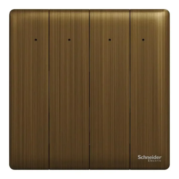 Schneider Switch, Unica X, 1 way, 16AX, 250V, 4 gangs, with LED, Antique Bronze ,NUX34_1N_AB - Image 2