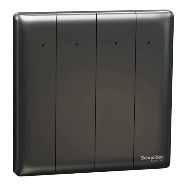 Schneider Switch, Unica X, 1 way, 16AX, 250V, 4 gangs, with LED, Dark Grey ,NUX34_1N_DG