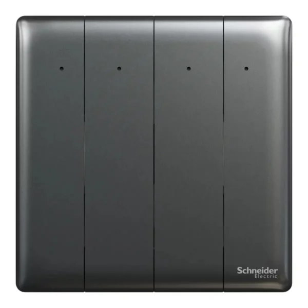 Schneider Switch, Unica X, 1 way, 16AX, 250V, 4 gangs, with LED, Dark Grey ,NUX34_1N_DG - Image 2