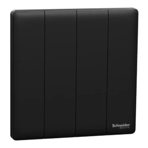 Schneider Switch, Unica X, 2 way, 16AX, 250V, 4 gangs,Jet Black ,NUX34_2_JB