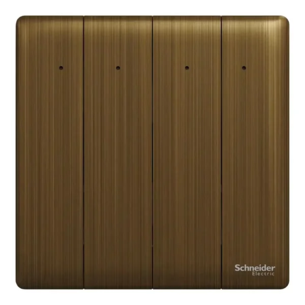 Schneider Switch, Unica X, 2 way, 16AX, 250V, 4 gangs, with LED, Antique Bronze ,NUX34_2N_AB - Image 2