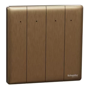 Schneider Switch, Unica X, 2 way, 16AX, 250V, 4 gangs, with LED, Dark Bronze ,NUX34_2N_DB