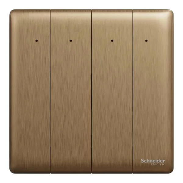 Schneider Switch, Unica X, 2 way, 16AX, 250V, 4 gangs, with LED, Dark Bronze ,NUX34_2N_DB - Image 2