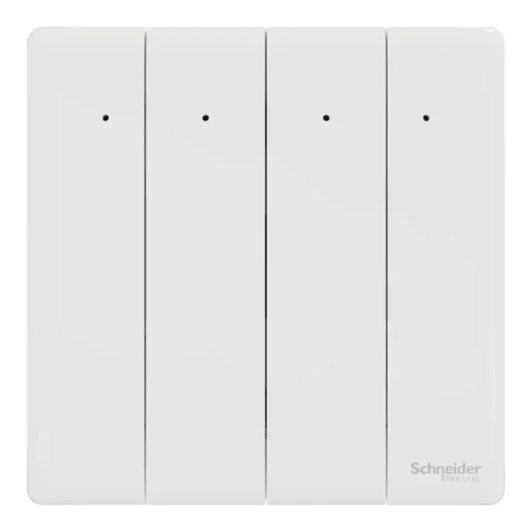 Schneider Switch, Unica X, 2 way, 16AX, 250V, 4 gangs, with LED, Painted White ,NUX34_2N_PW - Image 2