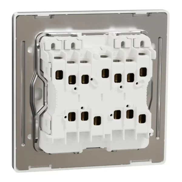 Schneider Switch, Unica X, 2 way, 16AX, 250V, 4 gangs, with LED, Stainless Steel ,NUX34_2N_SS - Image 8