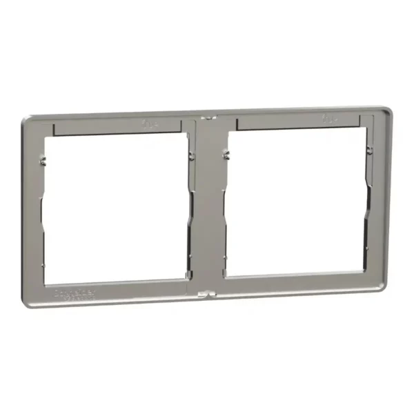 Schneider Cover frame, Unica X, 2 gangs, matt, Stainless Steel ,NUX_21_SS
