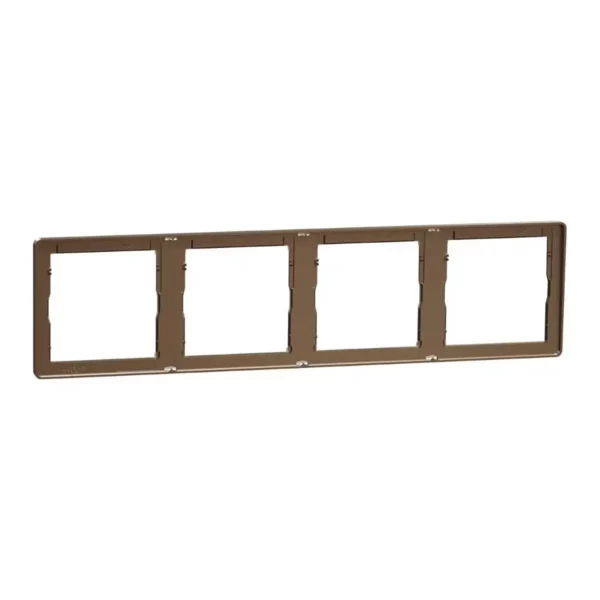 Schneider Cover frame, Unica X, 4 gangs, matt, Dark Bronze ,NUX_41_DB