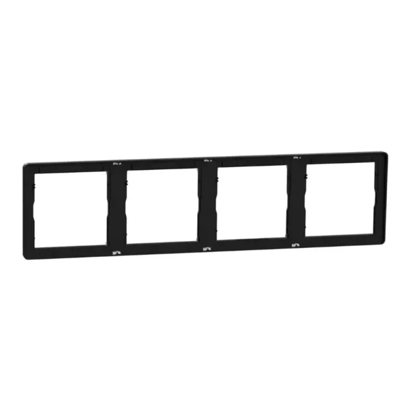 Schneider Cover frame, Unica X, 4 gangs, matt,Jet Black ,NUX_41_JB