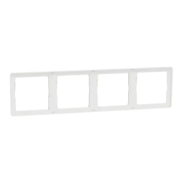 Schneider Cover frame, Unica X, 4 gangs, matt, Painted White ,NUX_41_PW