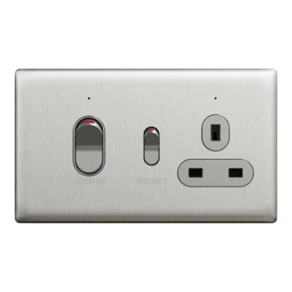 Schneider Cooker control unit, Unica X, 45A, 250V, 1 gang, 2 pole, Stainless Steel ,NUXT15D45N_SS - Image 2