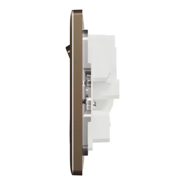 Schneider Switched socket, Unica X, 13A, 250V, 2 gangs, Dark Bronze ,NUXT25_DB - Image 4