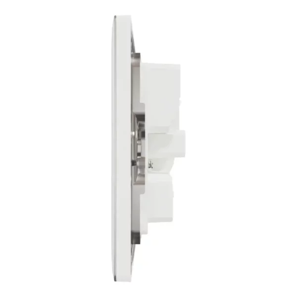Schneider Switched socket, Unica X, 13A, 250V, 2 gangs, Painted White ,NUXT25_PW - Image 4