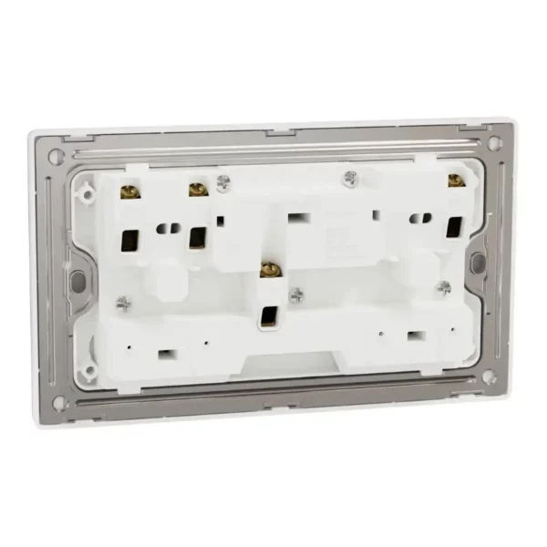 Schneider Switched socket, Unica X, 13A, 250V, 2 gangs, Painted White ,NUXT25_PW - Image 8