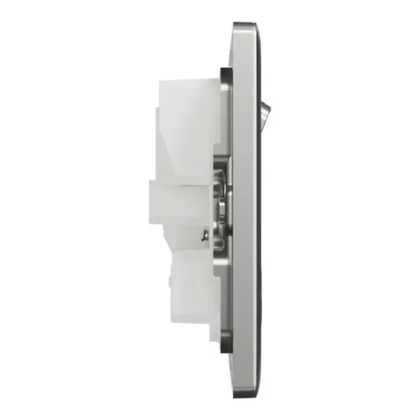 Schneider Switched socket, Unica X, 13A, 250V, 2 gangs, Stainless Steel ,NUXT25_SS - Image 5