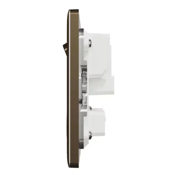 Schneider Switched socket, Unica X, 13A, 250V, 2 gangs 2 pole, Antique Bronze ,NUXT25D_AB - Image 4