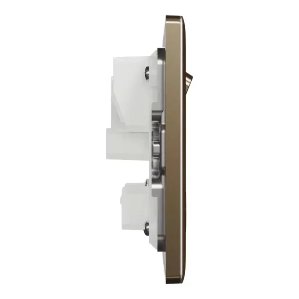 Schneider Switched socket, Unica X, 13A, 250V, 2 gangs 2 pole, Antique Bronze ,NUXT25D_AB - Image 5