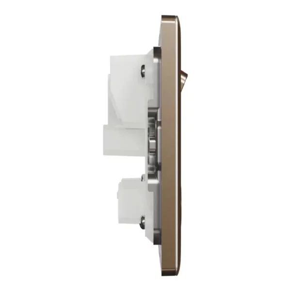 Schneider Switched socket, Unica X, 13A, 250V, 2 gangs, 2 pole, Dark Bronze ,NUXT25D_DB - Image 5