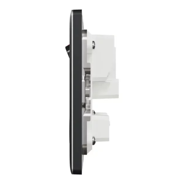 Schneider Switched socket, Unica X, 13A, 250V, 2 gangs, 2 pole, Dark Grey ,NUXT25D_DG - Image 4