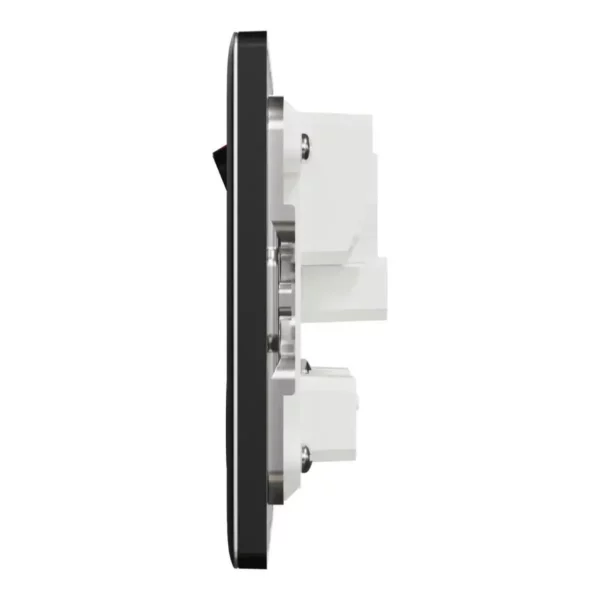 Schneider Switched socket, Unica X, 13A, 250V, 2 gangs, 2 pole,Jet Black ,NUXT25D_JB - Image 4