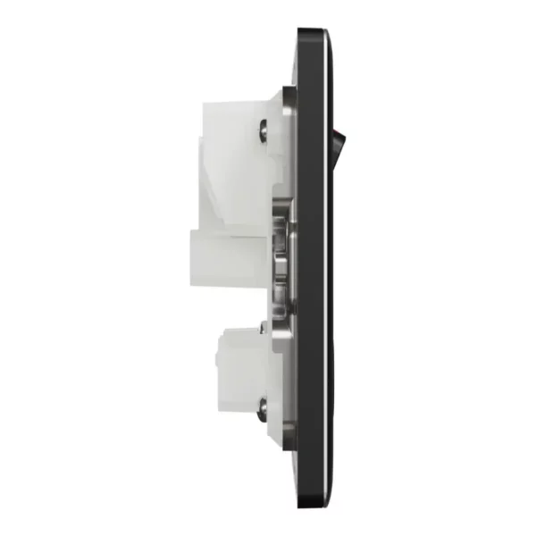 Schneider Switched socket, Unica X, 13A, 250V, 2 gangs, 2 pole,Jet Black ,NUXT25D_JB - Image 5