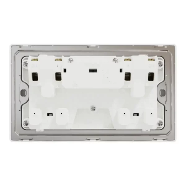 Schneider Switched socket, Unica X, 13A, 250V, 2 gangs, 2 pole, Painted White ,NUXT25D_PW - Image 3