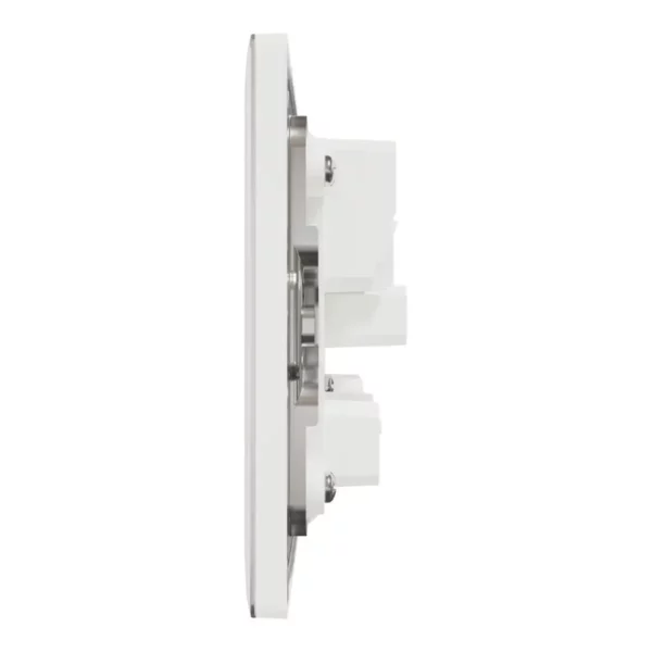 Schneider Switched socket, Unica X, 13A, 250V, 2 gangs, 2 pole, Painted White ,NUXT25D_PW - Image 4