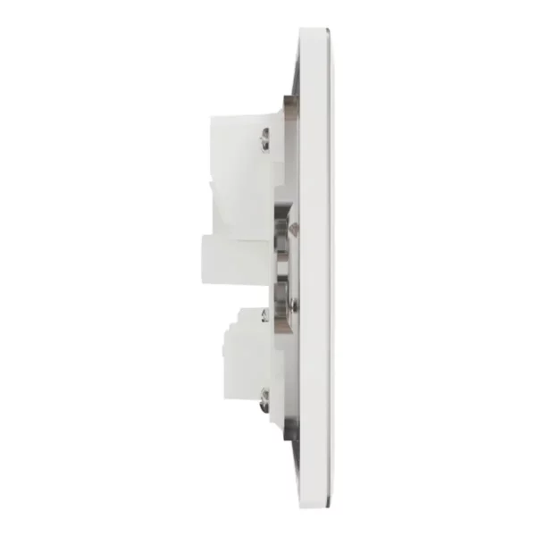 Schneider Switched socket, Unica X, 13A, 250V, 2 gangs, 2 pole, Painted White ,NUXT25D_PW - Image 5