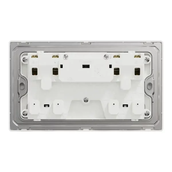 Schneider Switched socket, Unica X, 13A, 250V, 2 gangs, 2 pole, Stainless Steel ,NUXT25D_SS - Image 3