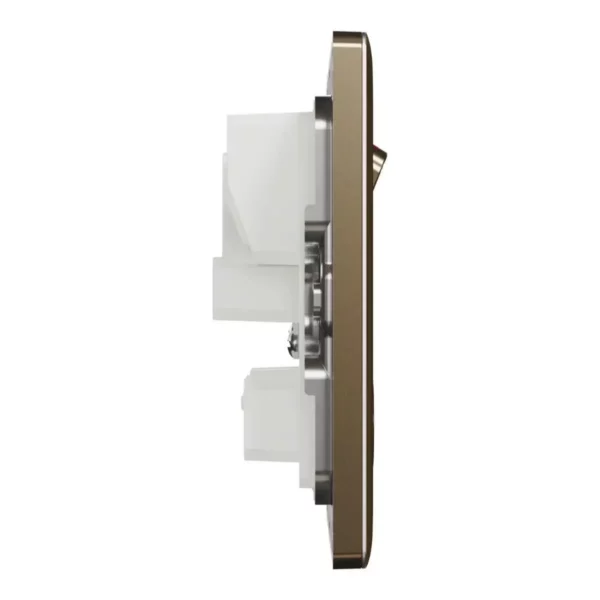 Schneider Switched socket, Unica X, 13A, 250V, 2 gangs, 2 pole, with LED, Antique Bronze, NUXT25DN_AB - Image 5