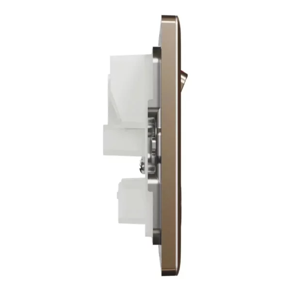 Schneider Switched socket, Unica X, 13A, 250V, 2 gangs, 2 pole, with LED, Dark Bronze, NUXT25DN_DB - Image 5