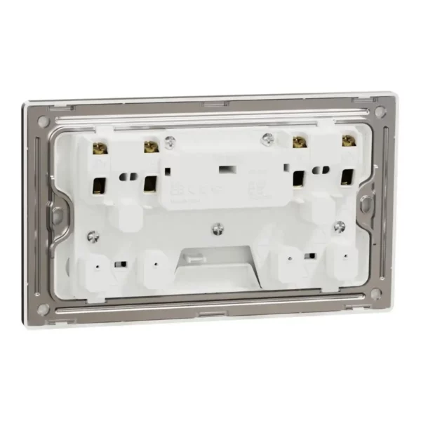 Schneider Switched socket, Unica X, 13A, 250V, 2 gangs, 2 pole, with LED, Dark Bronze, NUXT25DN_DB - Image 8