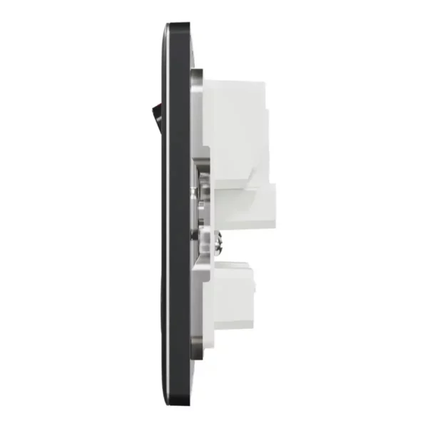 Schneider Switched socket, Unica X, 13A, 250V, 2 gangs, 2 pole, with LED, Dark Grey ,NUXT25DN_DG - Image 4