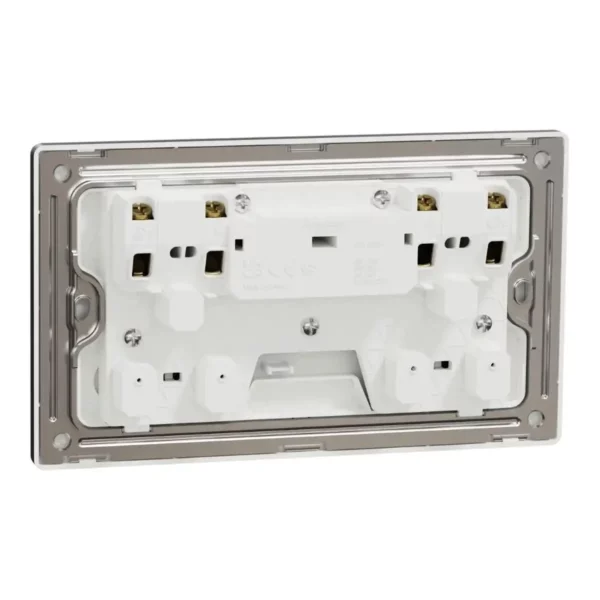 Schneider Switched socket, Unica X, 13A, 250V, 2 gangs, 2 pole, with LED, Dark Grey ,NUXT25DN_DG - Image 8