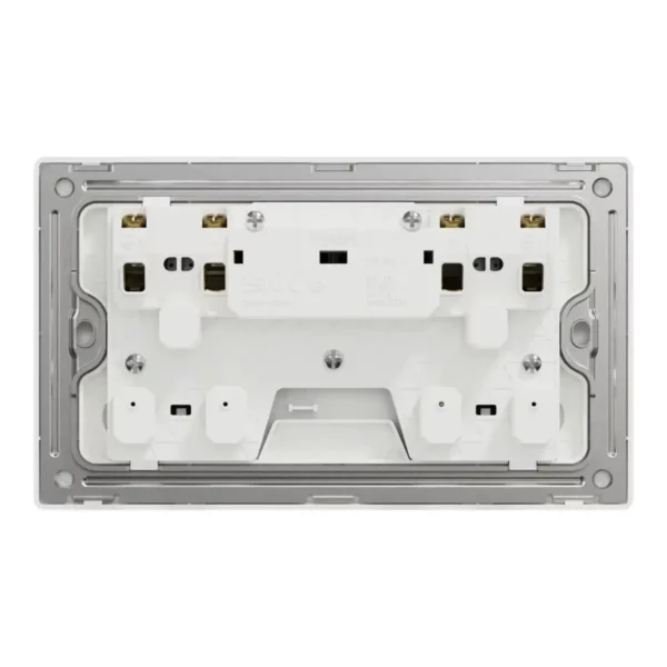 Schnider Switched socket, Unica X, 13A, 250V, 2 gangs, 2 pole, with LED,Jet Black, NUXT25DN_JB - Image 3