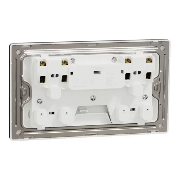 Schnider Switched socket, Unica X, 13A, 250V, 2 gangs, 2 pole, with LED,Jet Black, NUXT25DN_JB - Image 8
