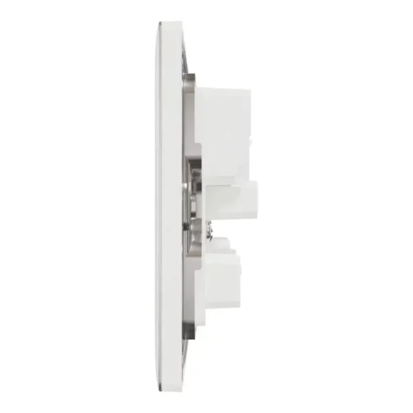 Schneider Switched socket, Unica X, 13A, 250V, 2 gangs, 2 pole, with LED, Painted White, NUXT25DN_PW - Image 4