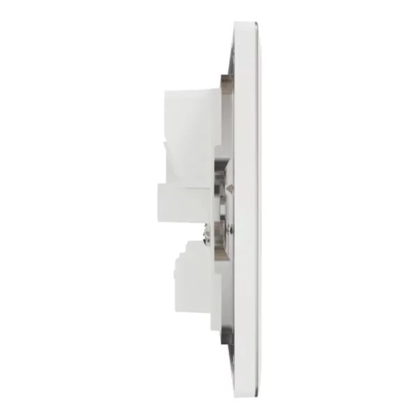 Schneider Switched socket, Unica X, 13A, 250V, 2 gangs, 2 pole, with LED, Painted White, NUXT25DN_PW - Image 5