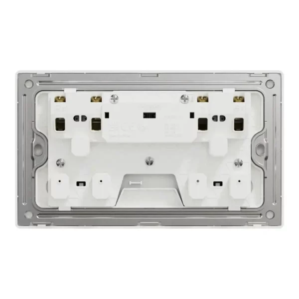 Schneider Switched socket, Unica X, 13A, 250V, 2 gangs, 2 pole, with LED, Stainless Steel, NUXT25DN_SS - Image 3