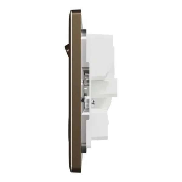 Schneider Switched socket, Unica X, 13A, 250V, 2 gangs, with LED, Antique Bronze ,NUXT25N_AB - Image 4