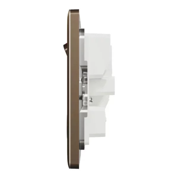 Schneider Switched socket, Unica X, 13A, 250V, 2 gangs, with LED, Dark Bronze ,NUXT25N_DB - Image 4