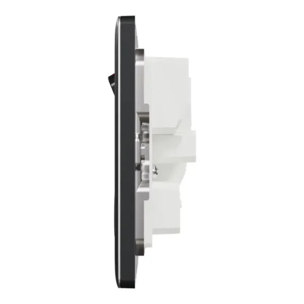 Schneider Switched socket, Unica X, 13A, 250V, 2 gangs, with LED, Dark Grey ,NUXT25N_DG - Image 4