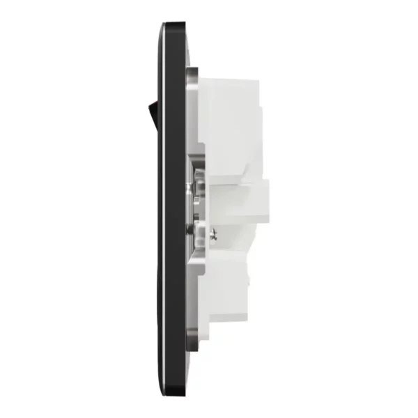 Schneider Switched socket, Unica X, 13A, 250V, 2 gangs, with LED,Jet Black ,NUXT25N_JB - Image 4