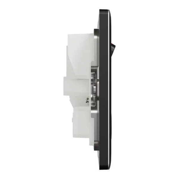 Schneider Switched socket, Unica X, 13A, 250V, 2 gangs, with LED,Jet Black ,NUXT25N_JB - Image 5